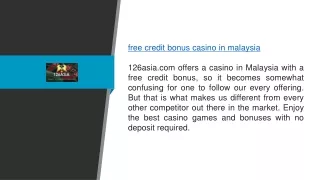 Free Betting Sites In Malaysia 126asia.com21.pptx1