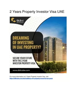 2 Years Property Investor Visa UAE