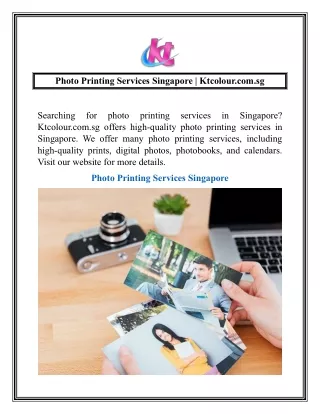 Photo Printing Services Singapore | Ktcolour.com.sg