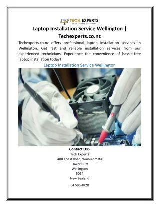 Laptop Installation Service Wellington | Techexperts.co.nz