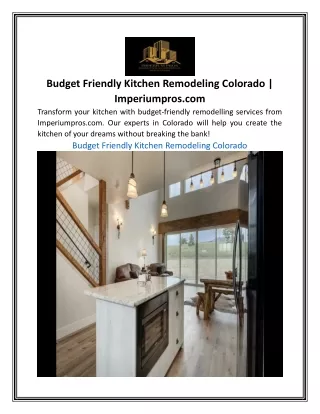 Budget Friendly Kitchen Remodeling Colorado | Imperiumpros.com