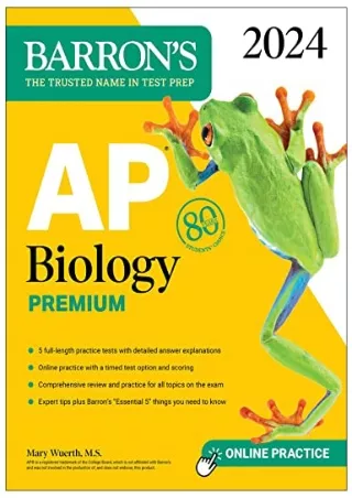 DOWNLOAD/PDF AP Biology Premium, 2024: 5 Practice Tests   Comprehensive Review   Online