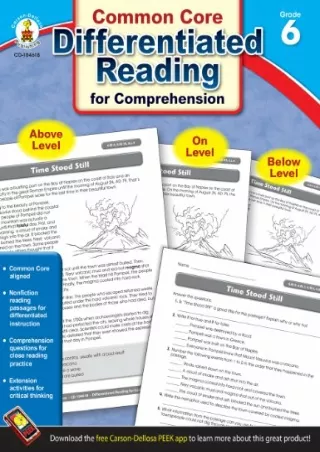 [PDF READ ONLINE] Carson Dellosa Differentiated Reading for Comprehension, Grade 6 Resource Book