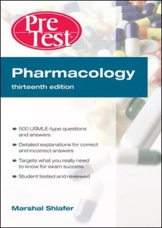 $PDF$/READ/DOWNLOAD Pharmacology: PreTest Self-Assessment and Review, Thirteenth Edition (PreTest