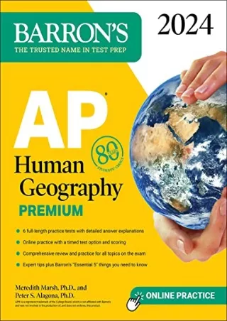 [PDF READ ONLINE] AP Human Geography Premium, 2024: 6 Practice Tests   Comprehensive Review