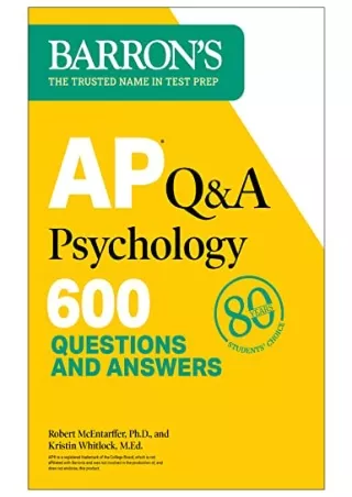 READ [PDF] AP Q&A Psychology, Second Edition: 600 Questions and Answers (Barron's AP)