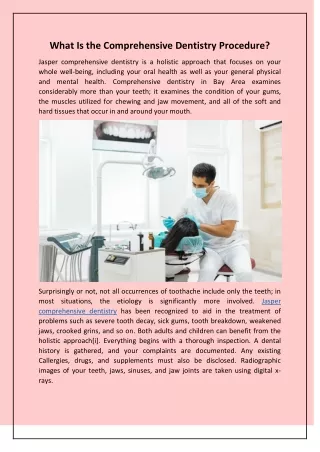 What Is the Comprehensive Dentistry Procedure?