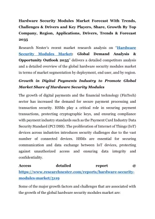Hardware Security Modules Market Growth 2035