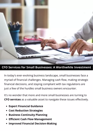 CFO Services for Small Businesses: A Worthwhile Investment