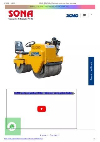 XCMG XMR070 Soil Compaction Ride on Double Drum Roller: Latest Price