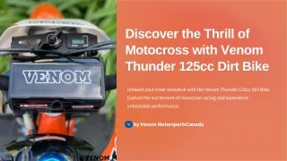 Discover the Thrill of Motocross with Venom Thunder 125cc Dirt Bike