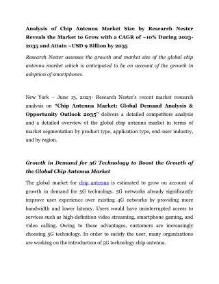 Global Chip Antenna Market PR
