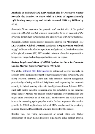 Infrared (IR) LED Market