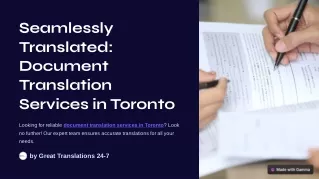 Global Access: Document Translation Services in Toronto