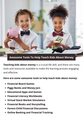 Awesome Tools To Help Teach Kids About Money