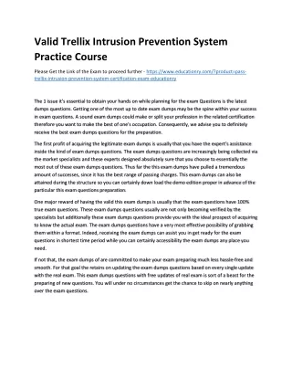 Valid Trellix Intrusion Prevention System Practice Course