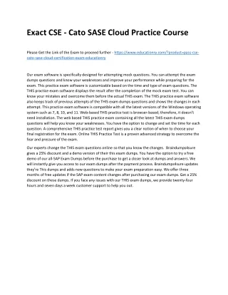 Exact CSE - Cato SASE Cloud Practice Course