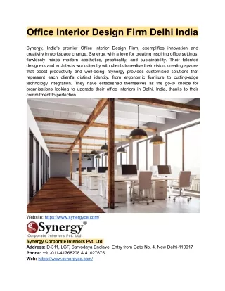 Office Interior Design Firm Delhi India