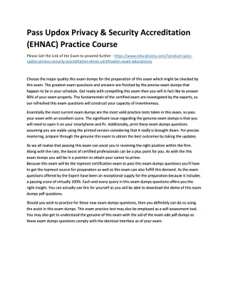 Pass Updox Privacy & Security Accreditation (EHNAC) Practice Course