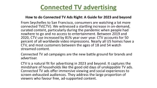 Connected TV advertising