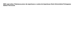 PDF read online Tributacao preco de exportacao e custos de importacao Serie Univ