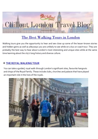 The Best Walking Tours in London Blog