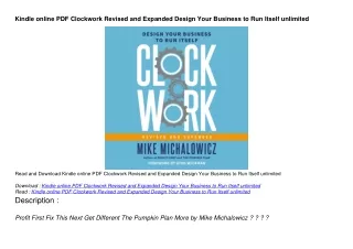 Kindle online PDF Clockwork Revised and Expanded Design Your Business to Run Its