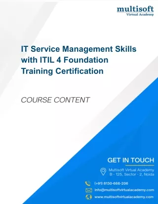 IT Service Management Skills with ITIL 4 Foundation Certification Training - PPT