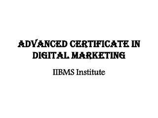 Advanced Certificate in Digital Marketing