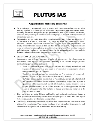 Organisation Public Administration - Plutus IAS