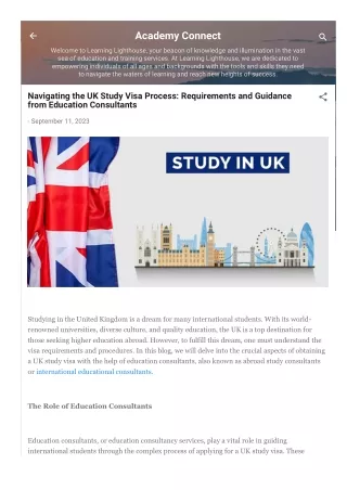 Navigating the UK Study Visa Process: Requirements and Guidance