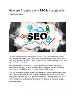 Here are 7 reasons why SEO is important for business