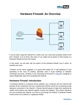 Hardware Firewall- An Overview