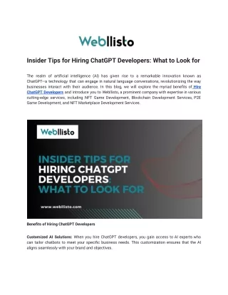 Insider Tips for Hiring ChatGPT Developers_ What to Look for