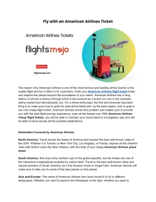Fly with an American Airlines Ticket