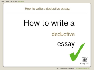 How to write a deductive essay