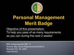 Personal Management Merit Badge