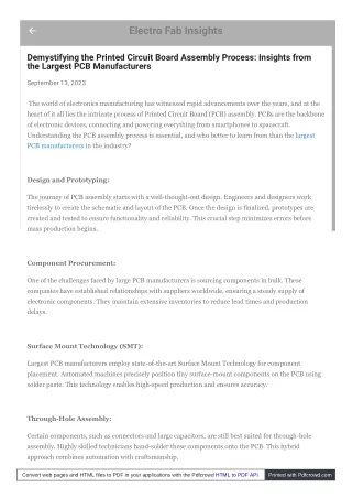 Demystifying the Printed Circuit Board Assembly Process -  Insights from the Largest PCB Manufacturers