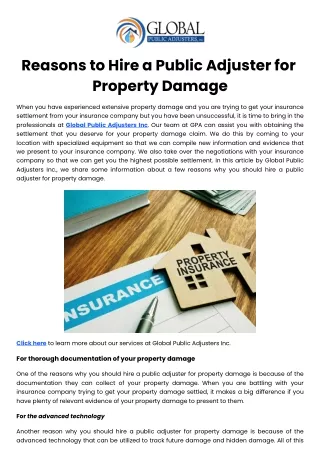 Reasons to Hire a Public Adjuster for Property Damage