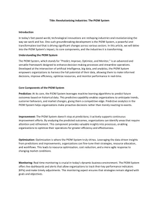 PDF-  Piom - How Piom is revolutionizing-  Slideserve