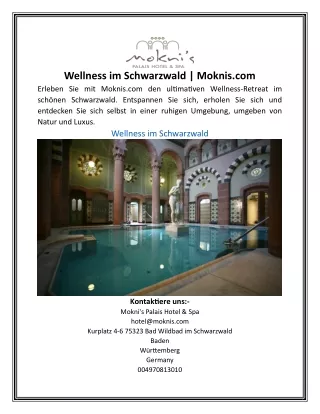 Wellness im Schwarzwald | Moknis.com