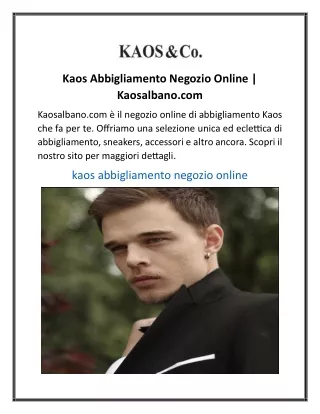 Kaos Abbigliamento Negozio Online