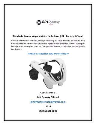 Tienda de Accesorios para Motos de Enduro.   Dirt Dynasty Offroad