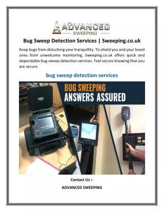 Bug Sweep Detection Services   Sweeping.co.uk