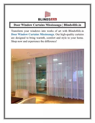 Door Window Curtains Mississauga  Blinds4life.in