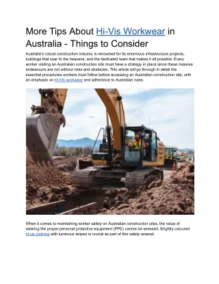 More Tips About Hi-Vis Workwear in Australia - Things to Consider