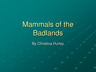Mammals of the Badlands