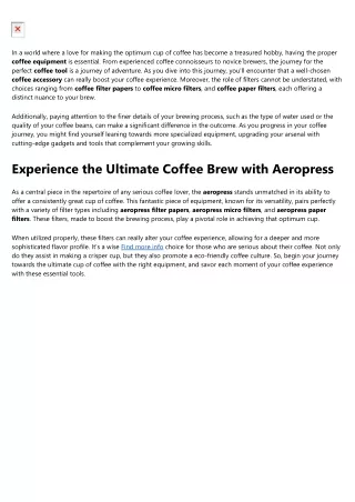 How aeropress micro filters can Save You Time, Stress, and Money.