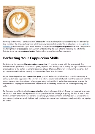 The best Side of cappuccino tips