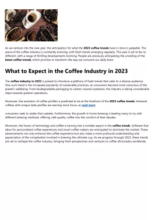 coffee trends - An Overview